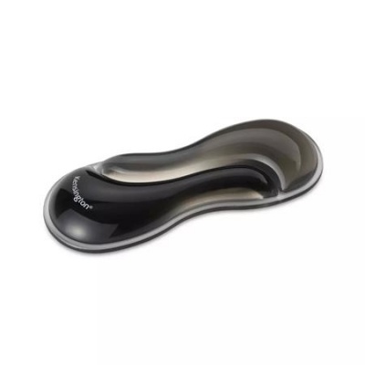 Csuklótámasz egérhez/trackball-hoz, géltöltésű, KENSINGTON "Slim DuoGel", fekete-szürke