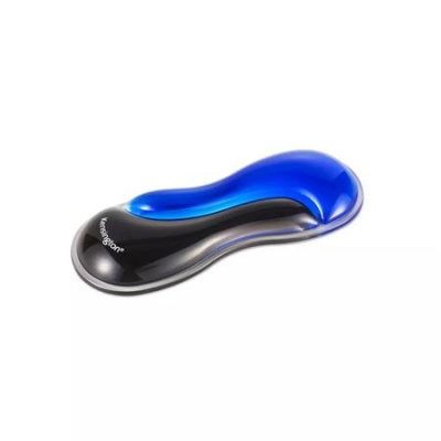 Csuklótámasz egérhez/trackball-hoz, géltöltésű, KENSINGTON "Slim DuoGel", fekete-kék