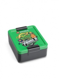 Uzsonnás doboz, LEGO "Ninjago", zöld-fekete-mintás